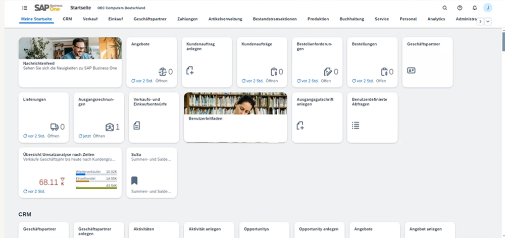 SAP webclient Horizon Startseite | ANG