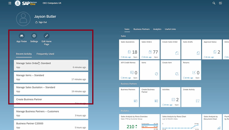 web client fuer sap business one 10 me area | ANG