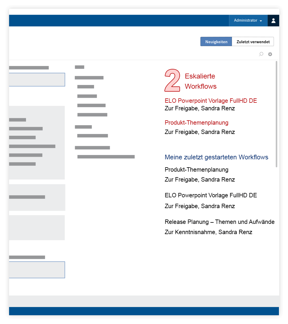ELO ECM Eskalierte workflows | ANG