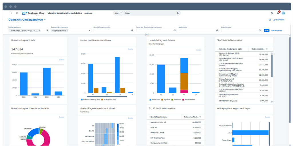 DE SAP Business One Umsatzanalyse | ANG