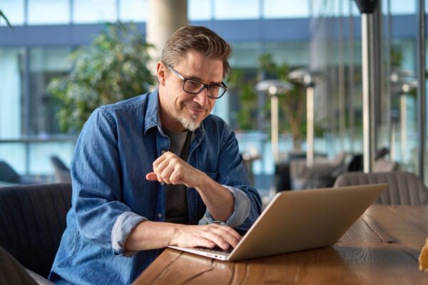 Man working with laptop